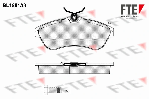 Kit de plaquettes de frein, frein à disque FTE 9010374