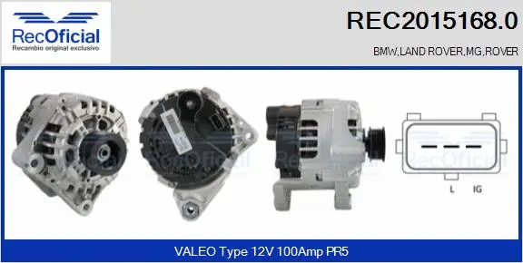 Alternateur RECOFICIAL REC2015168.0