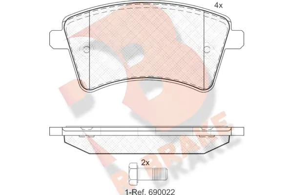 Kit de plaquettes de frein, frein à disque R BRAKE RB1854