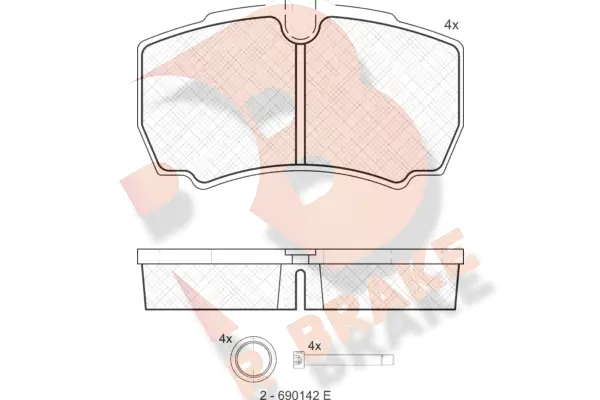 Kit de plaquettes de frein, frein à disque R BRAKE RB1640