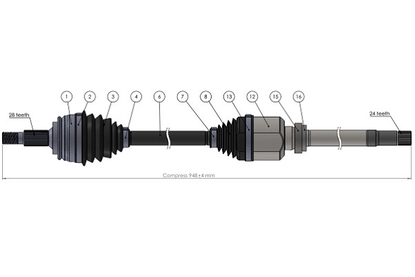 Arbre de transmission SERCORE 221876