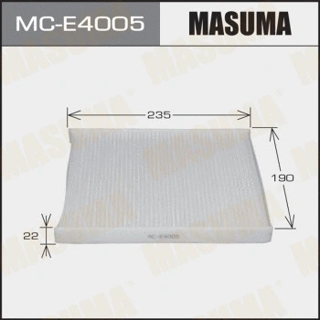 Filtre, air de l'habitacle MASUMA MC-E4005