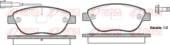 Kit de plaquettes de frein, frein à disque REMSA 0859.11