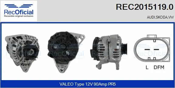 Alternateur RECOFICIAL REC2015119.0