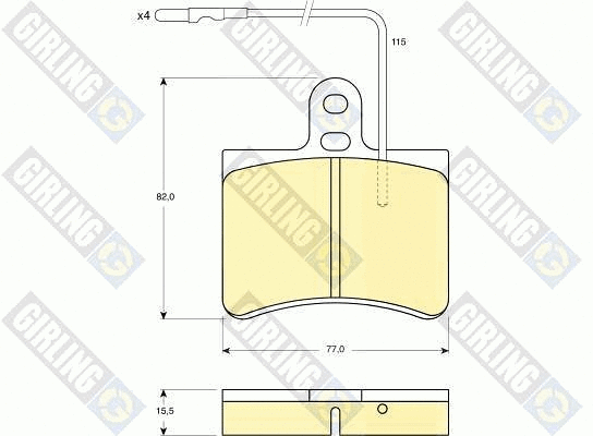Kit de plaquettes de frein, frein à disque GIRLING 6103159