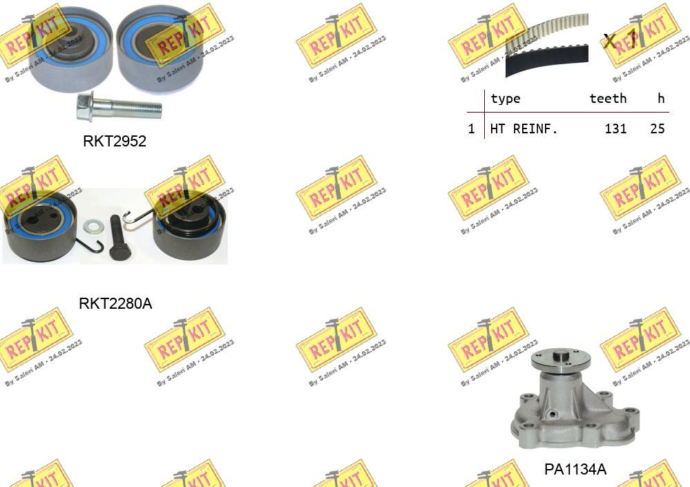 Pompe à eau + kit de courroie crantée REPKIT RKTK0868APA2