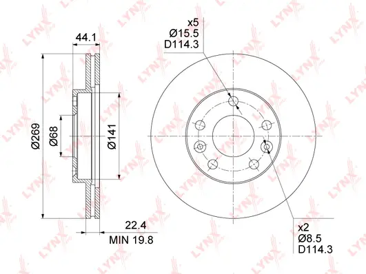Disque de frein LYNXAUTO BN-1416
