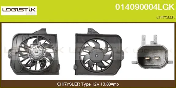 Moteur électrique, ventilateur pour radiateurs LGK 014090004LGK