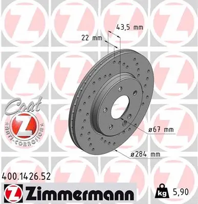 Disque de frein ZIMMERMANN 400.1426.52