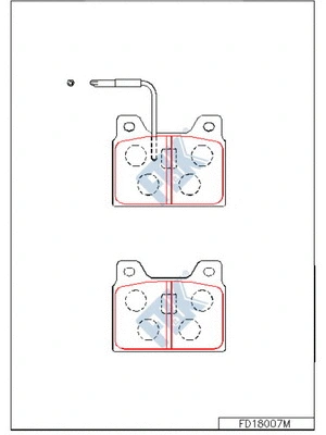 Kit de plaquettes de frein, frein à disque FBK FD18007M