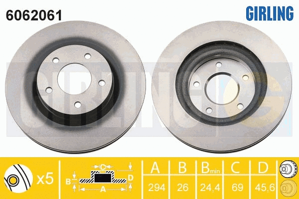 Disque de frein GIRLING 6062061