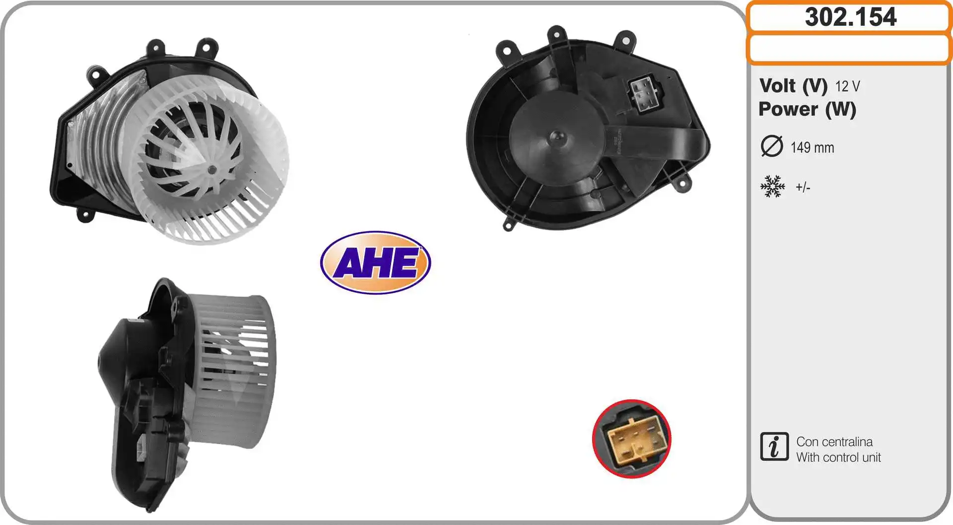 Pulseur d'air habitacle AHE 302.154
