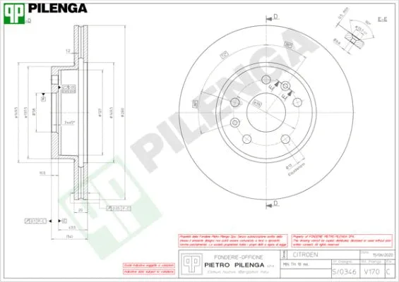 Disque de frein PILENGA V170