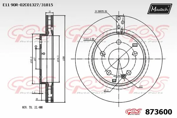 Disque de frein MAXTECH 873600