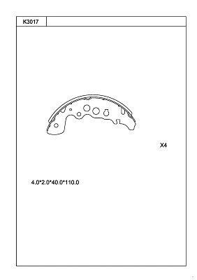 Jeu de mâchoires de frein ASIMCO K3017