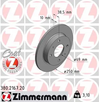 Disque de frein ZIMMERMANN 380.2167.20