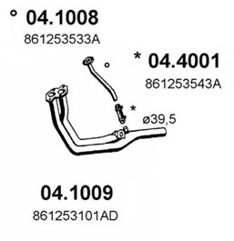 Tuyau d'échappement ASSO 04.1008