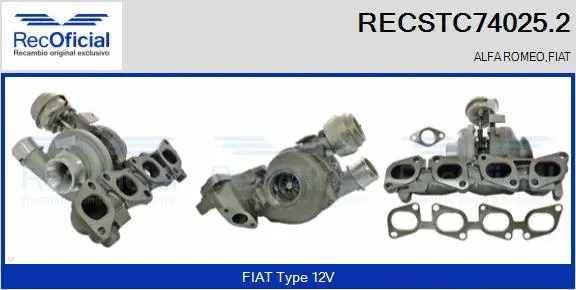 Turbocompresseur, suralimentation RECOFICIAL RECSTC74025.2