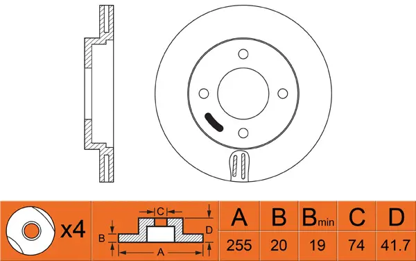 Disque de frein FIT FR0455V