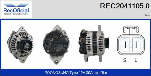 Alternateur RECOFICIAL REC2041105.0