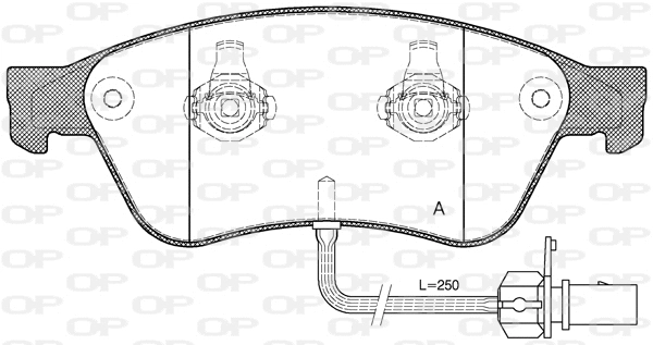 Kit de plaquettes de frein, frein à disque OPEN PARTS BPA1056.02
