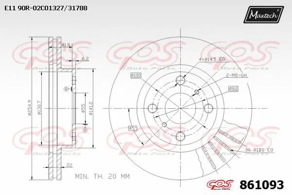 Disque de frein MAXTECH 861093