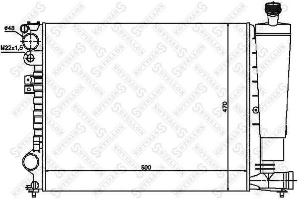 Radiateur, refroidissement du moteur STELLOX 10-25209-SX