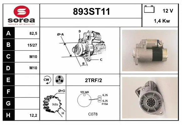 Démarreur STARTCAR 893ST11