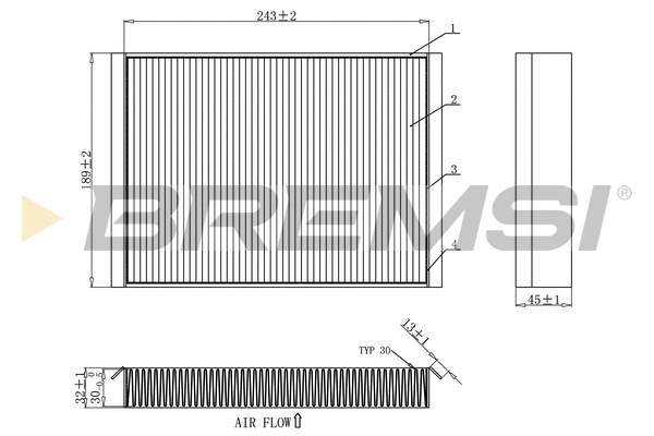 Filtre, air de l'habitacle BREMSI FC0923C