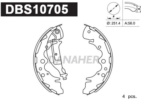 Jeu de mâchoires de frein DANAHER DBS10705