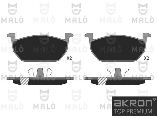 Kit de plaquettes de frein, frein à disque AKRON-MALÒ 1051377