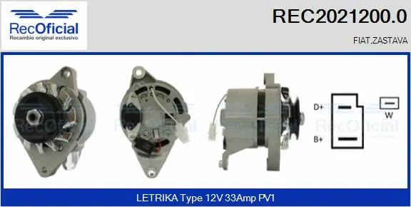 Alternateur RECOFICIAL REC2021200.0