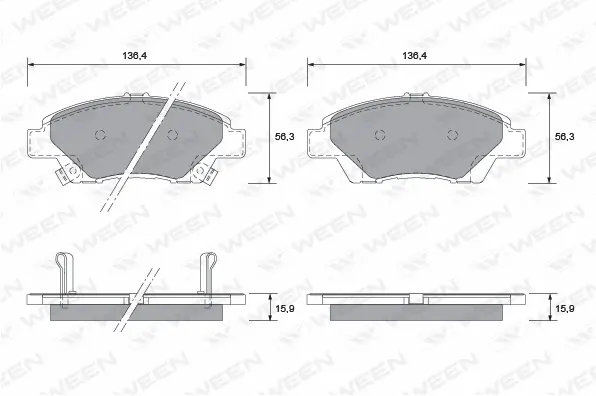 Kit de plaquettes de frein, frein à disque WEEN 151-2568