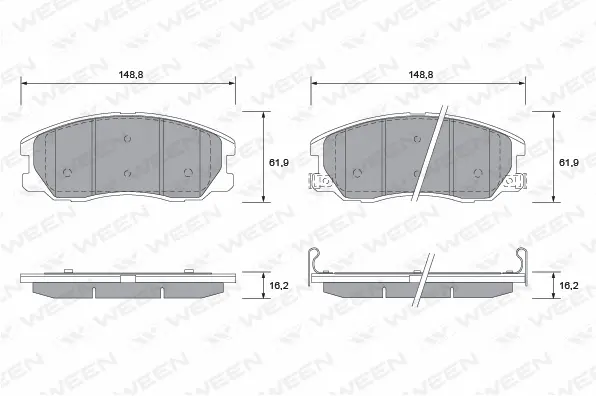 Kit de plaquettes de frein, frein à disque WEEN 151-2595
