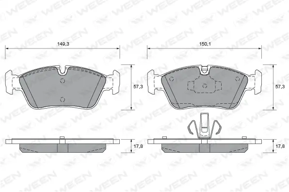 Kit de plaquettes de frein, frein à disque WEEN 151-1992