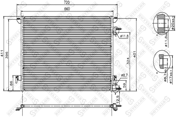 Condenseur, climatisation STELLOX 10-45210-SX