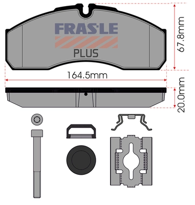 Kit de plaquettes de frein, frein à disque FRAS-LE PD/208-K026-PLUS