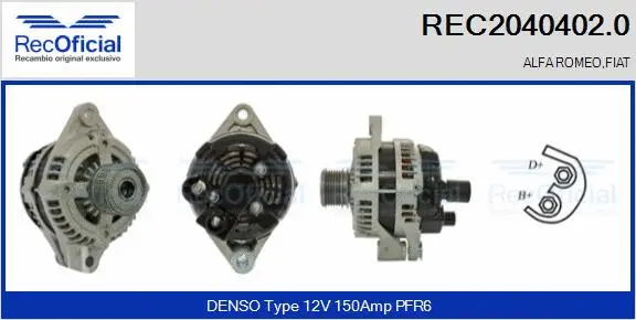 Alternateur RECOFICIAL REC2040402.0