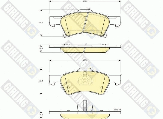 Kit de plaquettes de frein, frein à disque GIRLING 6141292