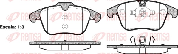 Kit de plaquettes de frein, frein à disque REMSA 1219.00