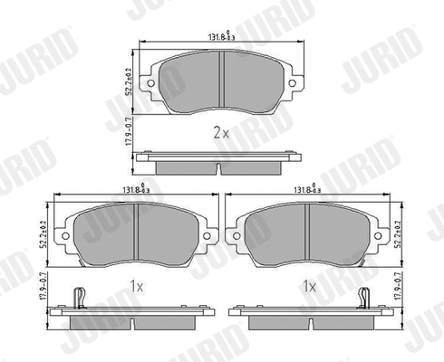 Kit de plaquettes de frein, frein à disque JURID 573720J