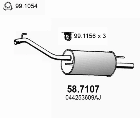 Silencieux arrière ASSO 58.7107