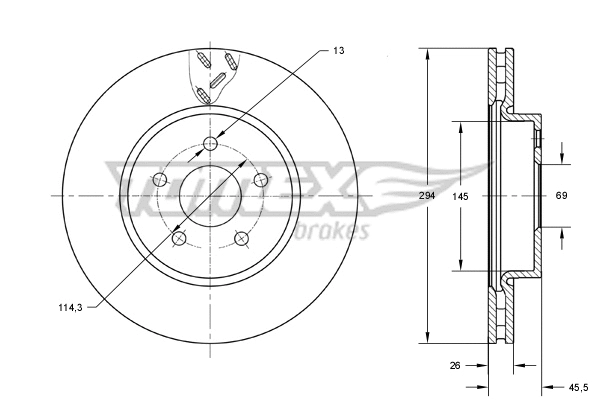 Disque de frein TOMEX Brakes TX 73-63