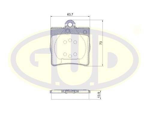 Kit de plaquettes de frein, frein à disque G.U.D. GBP880148
