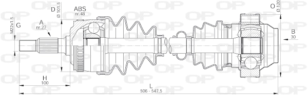 Arbre de transmission OPEN PARTS DRS6157.00