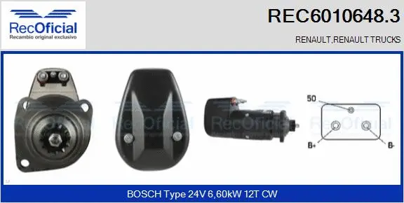 Démarreur RECOFICIAL REC6010648.3