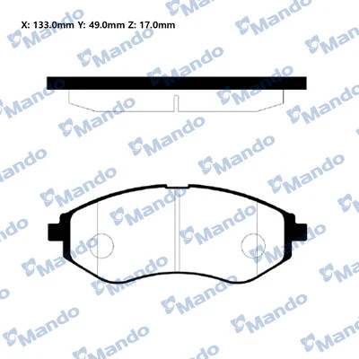Kit de plaquettes de frein, frein à disque MANDO RMPD16NS