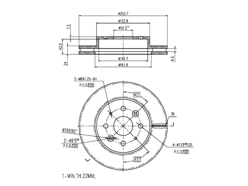 Disque de frein A.Z. Meisterteile AZMT-44-024-1269