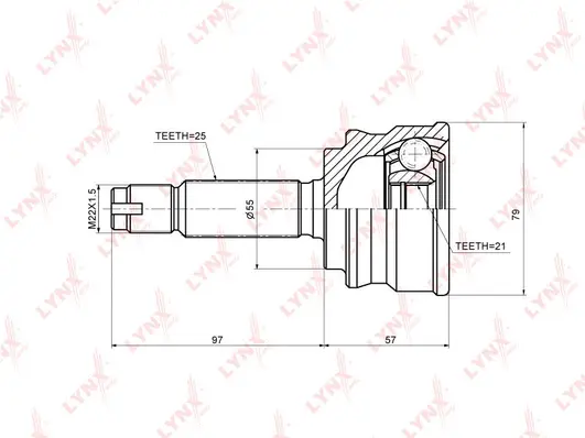 Jeu de joints, arbre de transmission LYNXAUTO CO-3656