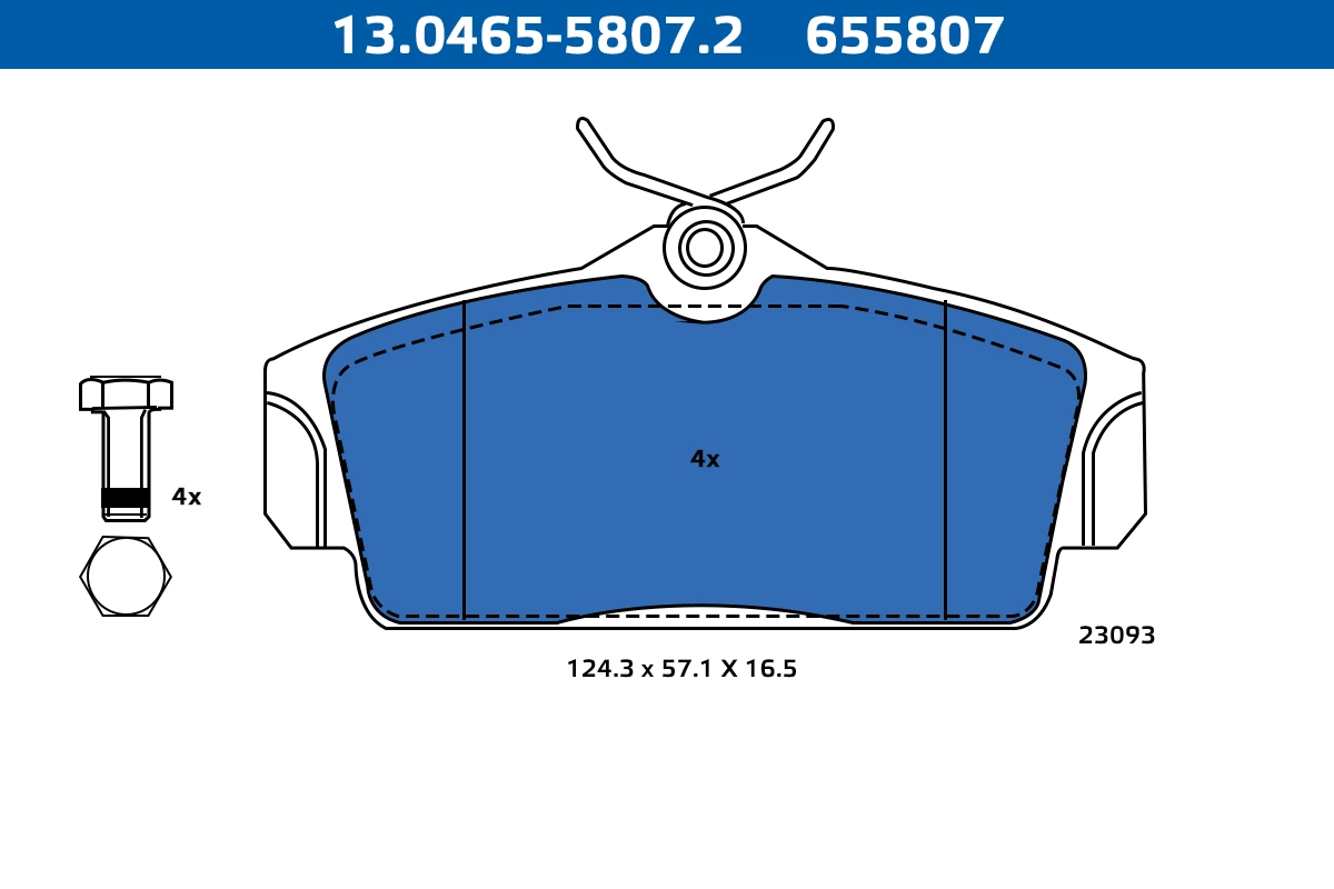 Kit de plaquettes de frein, frein à disque ATE-APAC 13.0465-5807.2